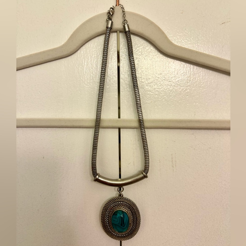 Silver and Turquoise Statement Necklace